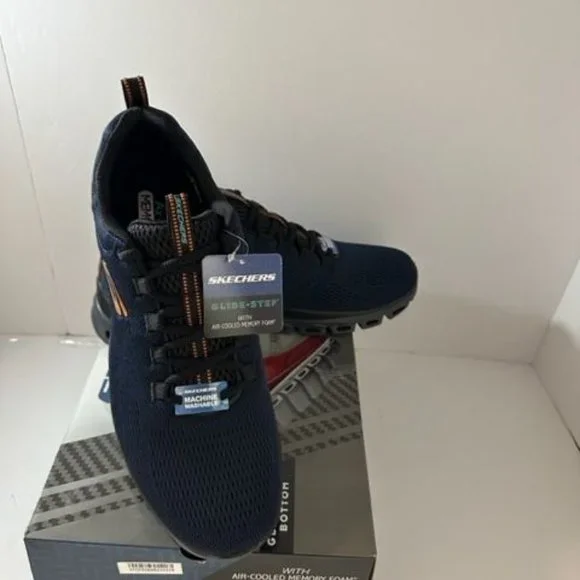 Skechers Men's Glide Step Fasten Up Navy/Black Size 12 New in Box - Picture 5 of 5